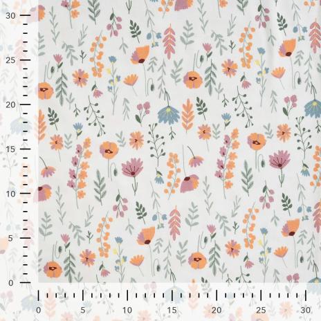 0,50 MTR.  ♥  ZARTE FRÜHLINGSBLUMEN JERSEY ♥