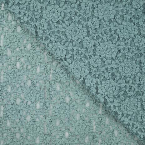 0,5 MTR. ♥ Elastische Spitze BLUMEN - DUSTY MINT - Spitzenstoff ♥