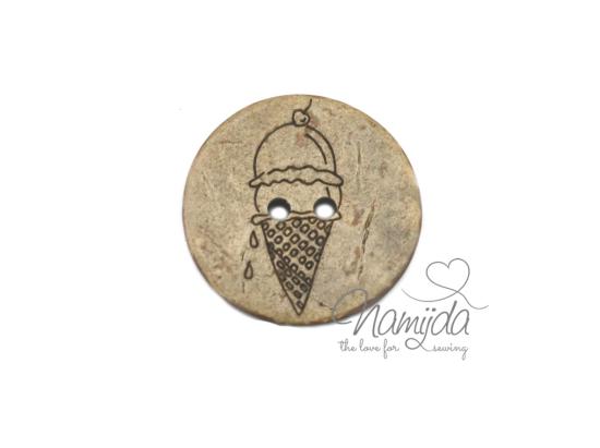 1 Stück ♥ EIGENPRODUKTION KOKOSKNOPF ALL ICE ON ME - HOLZKNOPF - 22 mm ♥