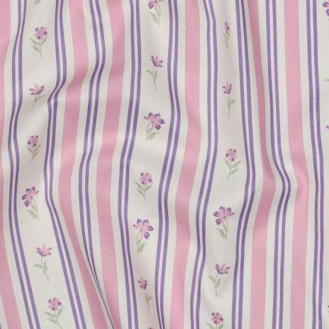 0,5 MTR.♥  FLOWERS & STRIPES ROSA FLIEDER BAUMWOLL POPELINE ♥