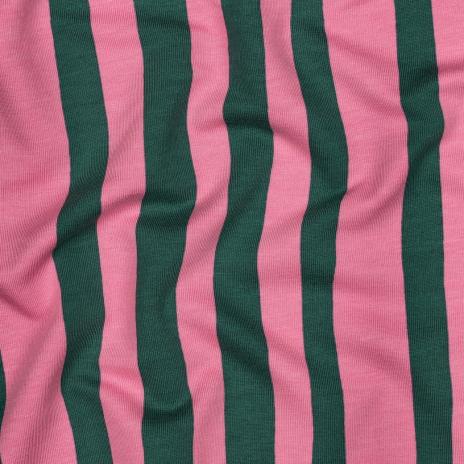 0,5 MTR.  STREIFEN STRIPES PINK/GRÜN FRENCH TERRY