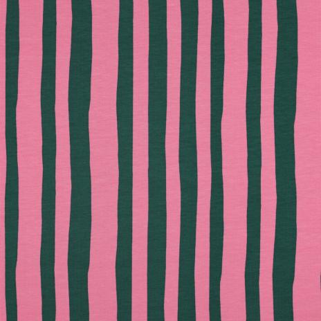 0,5 MTR.  STREIFEN STRIPES PINK/GRÜN FRENCH TERRY