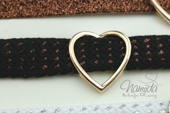 1 Stück ♥ HERZ SCHIEBEPERLE ROSEGoLD - 30x29mm ♥