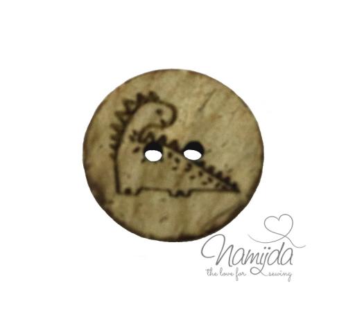 1 Stück ♥ EIGENPRODUKTION KOKOSKNOPF DINO ROAW...  - HOLZKNOPF - 20mm ♥