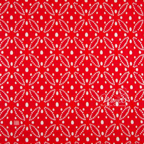 0,5 MTR. ♥ Elastische Spitze ORNAMENT BLüTE - Rot - Spitzenstoff ♥