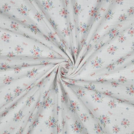 0,5 MTR. ♥ MuSSELIN LITTLE BOWS ROSY GARDEN  ♥