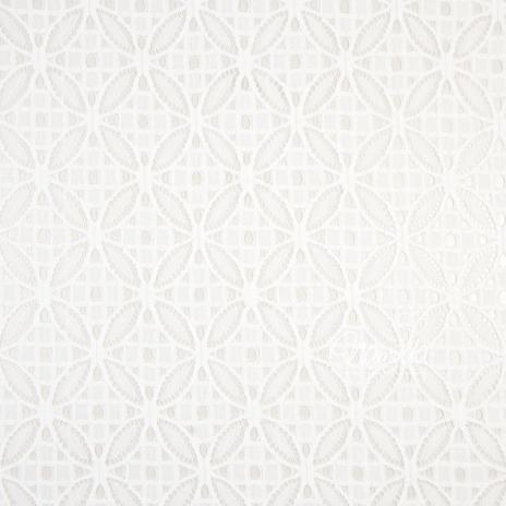 0,5 MTR. ♥ Elastische Spitze ORNAMENT BLüTE - Weiss - Spitzenstoff ♥