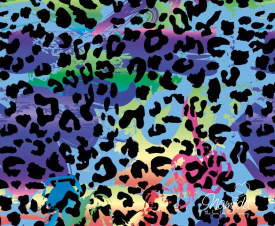 0,5 MTR. LEO MULTICOLOR SPLASH LILA - FRENCH TERRY