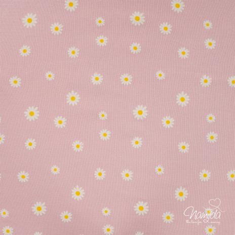 0,5 MTR. ♥ WAFFEL STRICKJERSEY - DAISIES ROSE ♥