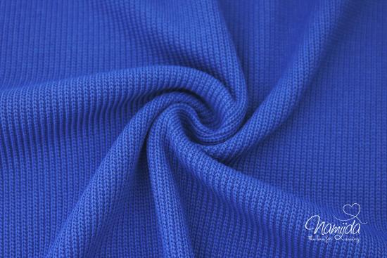 0,5 MTR. BAUMWOLL STRICKSTOFF CUTE - ROYALBLAU
