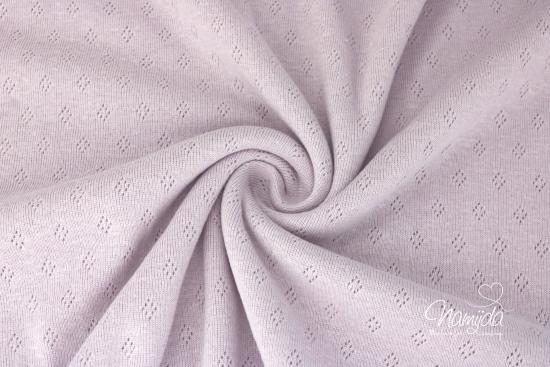 0,5 MTR.  ♥ BAUMWOLLJERSEY POINTOILLE Lochstickerrei - FLIEDER LIGHT ♥