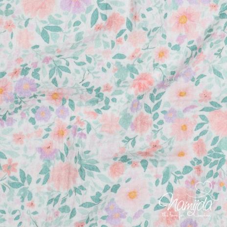 0,5 MTR. ♥ FLOWERS FLIEDER - APRICOT MUSSELIN ♥