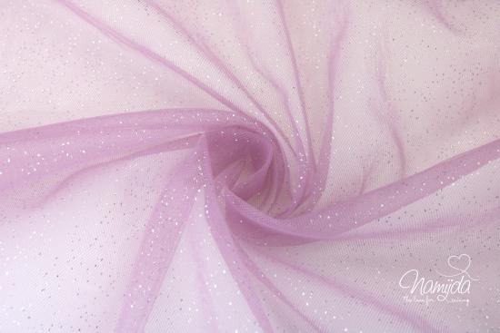 0,5 MTR. ♥ WEICHER *GLITZER* TüLL ANTIK ROSA ♥