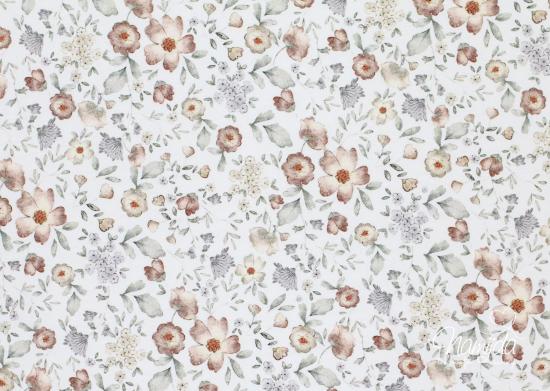 0,50 MTR. ♥ FLORAL NATURAL LOVE JERSEY  ♥