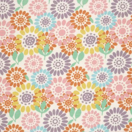 0,5 MTR. ♥ MuSSELIN MULTICOLOUR SUNFLOWERS ♥