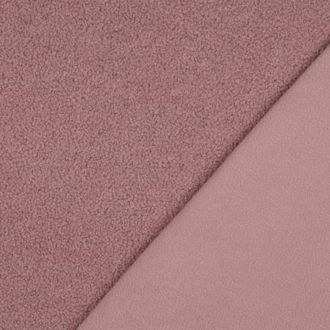 0,5 MTR. ♥ TEDDY BOUCLE FLEECE DOUBLEFACE ALT MAUVE ♥