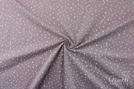 0,5 MTR. ♥ Jersey Different Dots Mauve  / Weiss - Punktejersey ♥