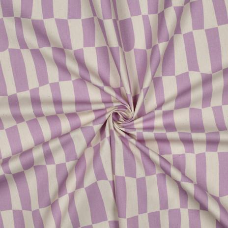 0,5 MTR. BAUMWOLL POPELINE STREIFEN FLIEDER