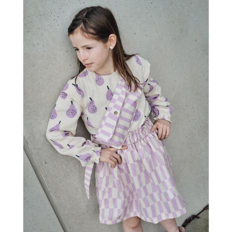 0,5 MTR. BAUMWOLL POPELINE STREIFEN FLIEDER