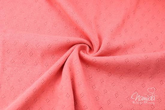 0,5 MTR. ♥ BAUMWOLLJERSEY POINTOILLE Lochstickerrei - PUDER ♥