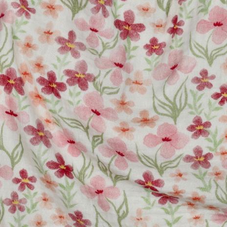 0,5 MTR. ♥ MuSSELIN BLÜTENZAUBER ROSE ♥