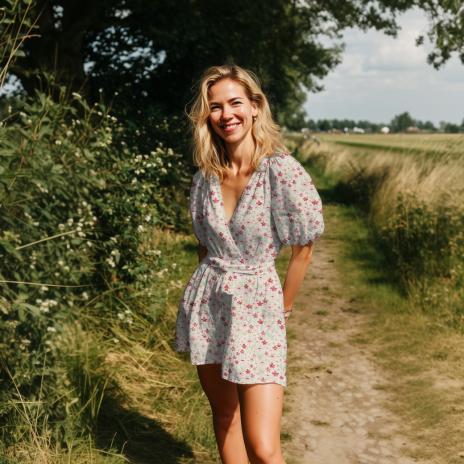 0,5 MTR. ♥ MuSSELIN BLÜTENZAUBER ROSE ♥