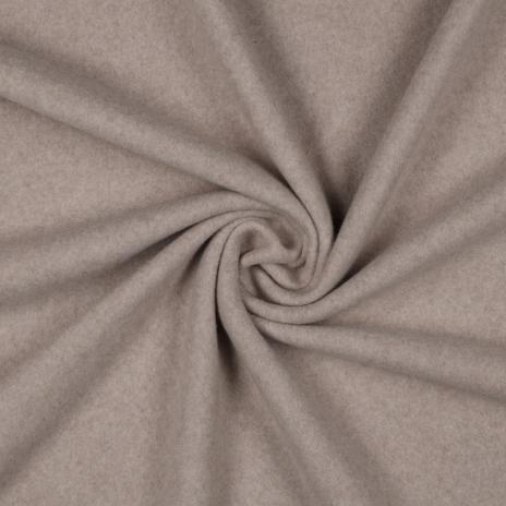 0,5 MTR. ♥ Doubelface Baumwollfleece BEIGE MELANGE - 100% Baumwolle ♥