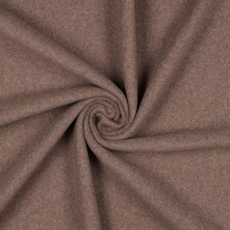 0,5 MTR. ♥ Doubelface Baumwollfleece  BRAUN MELANGE - 100% Baumwolle ♥