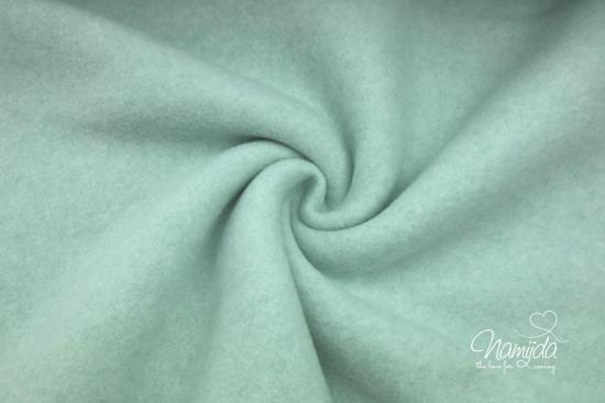 RESTSTÜCK 0,95 MTR. ♥ Doubelface Baumwollfleece MINT MELANGE - 100% Baumwolle ♥
