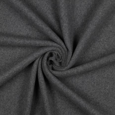 0,5 MTR. ♥ Doubelface Baumwollfleece DuNKELGRau MELANGE - 100% Baumwolle ♥