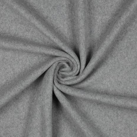 0,5 MTR. ♥ Doubelface Baumwollfleece HELLGRau MELANGE - 100% Baumwolle ♥