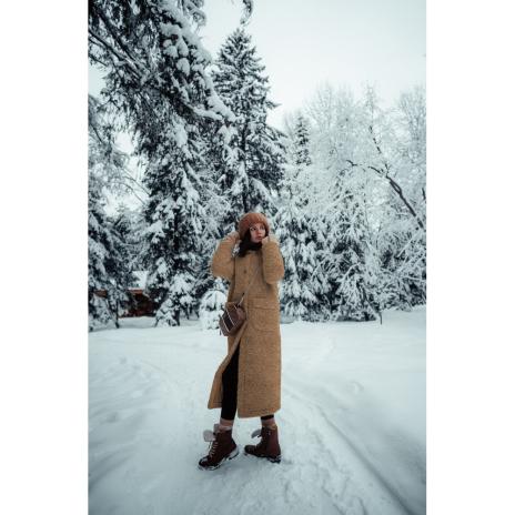 0,5 MTR. ♥ SUPER FLAUSCHIGER TEDDY BOUCLE TAUPE