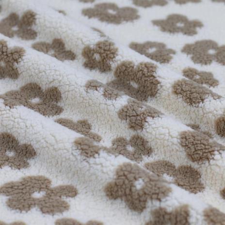0,5 MTR. ♥ SUPER SOFTER FLOWER TEDDY / ZoTTEL WOLLWEISS ♥