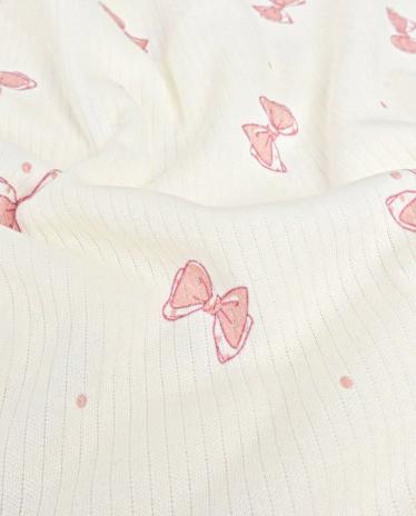 0,5 MTR. ♥ RIPPSTRICK ROSY BOWS JERSEY  ♥