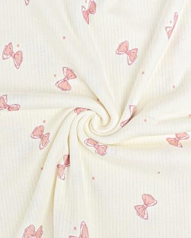0,5 MTR. ♥ RIPPSTRICK ROSY BOWS JERSEY  ♥