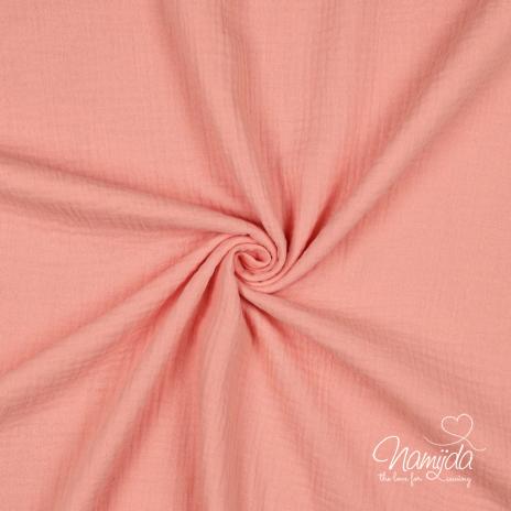 0,5 MTR. ♥ DouBLE GAUZE - Musselin APRICOT - Baumwollstoff ♥