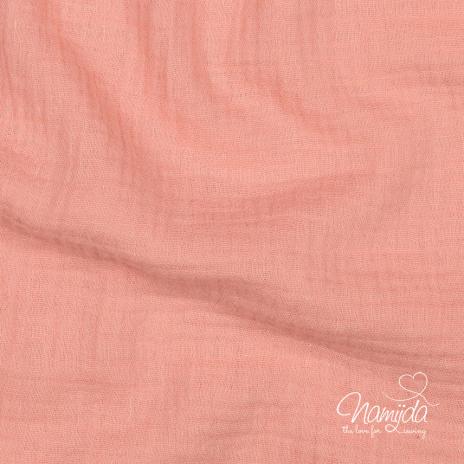 0,5 MTR. ♥ DouBLE GAUZE - Musselin APRICOT - Baumwollstoff ♥