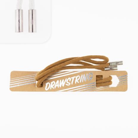 1 STCK. ♥ Drawstring Hoodiekordel - Camel - 5mm + 2 STCK. Kordelstopper silber ♥