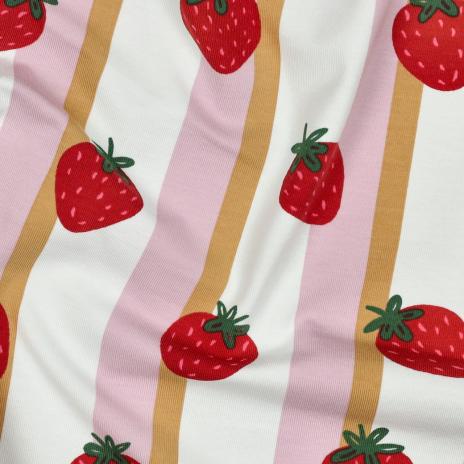 0,50 MTR. ♥ BERRY STRIPES ERDBEER JERSEY  ♥