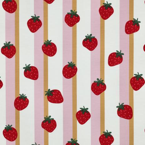 0,50 MTR. ♥ BERRY STRIPES ERDBEER JERSEY  ♥