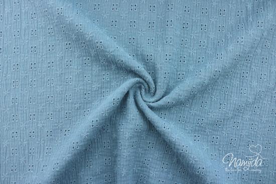 0,5 MTR. ♥ LoCHSTICKEREI  MuSSELIN - JEANS - DouBLE GAUZE ♥