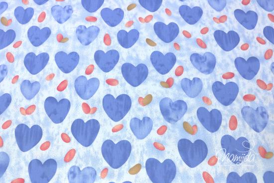 0,5 MTR. AQUARELL HERZEN JEANS - BAUMWoLLE POPELINE