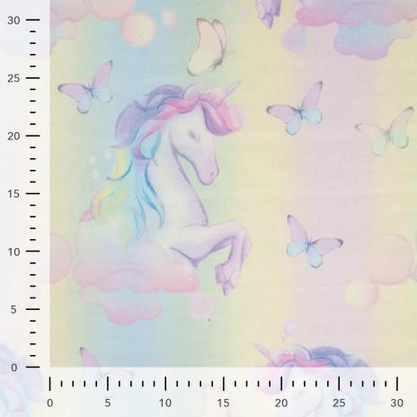 0,5 MTR. ♥ SOFT TüLL GLITZER UNICORN BUTTERFLY MULTICOLOUR  ♥