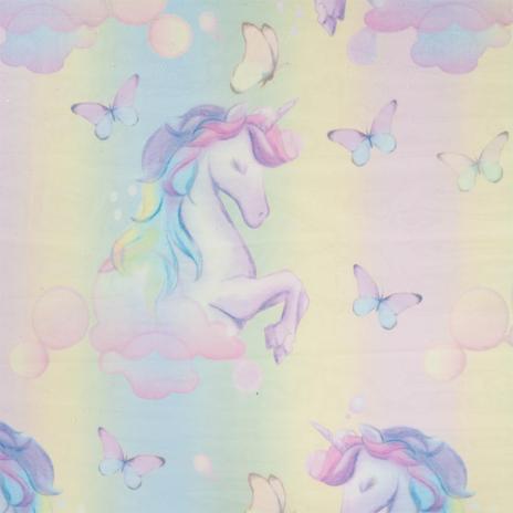 0,5 MTR. ♥ SOFT TüLL GLITZER UNICORN BUTTERFLY MULTICOLOUR  ♥