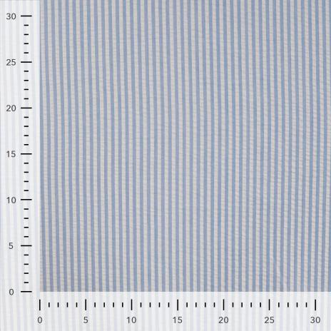 0,5 MTR. SEERSUCKER STREIFEN UNI HELLBLAU