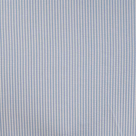 0,5 MTR. SEERSUCKER STREIFEN UNI HELLBLAU