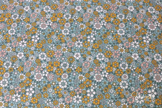 0,5 MTR. STREUBLÜMCHEN PUDERBLAU - BAUMWoLLE POPELINE