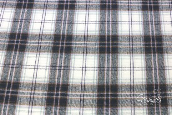 0,5 MTR.♥ FLANELL KARO BAUMWOLLSTOFF - NAVY/FLIEDER ♥