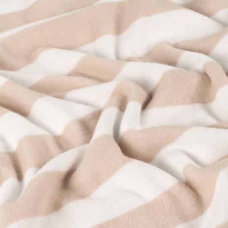 0,5 MTR. ♥ FROTTEE BLOCKSTREIFEN SAND - 100% BAUMWOLLE  ♥