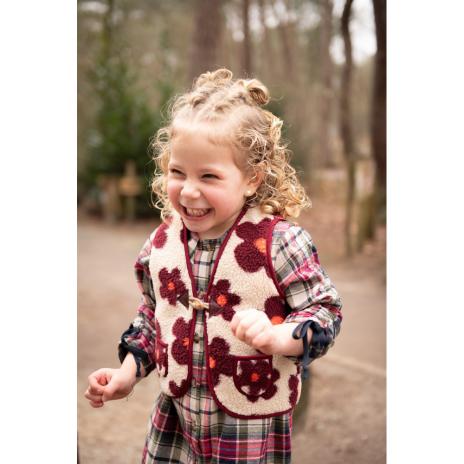 0,5 MTR. ♥ DAISIES FLOWER TEDDY BEIGE BEERE  ♥